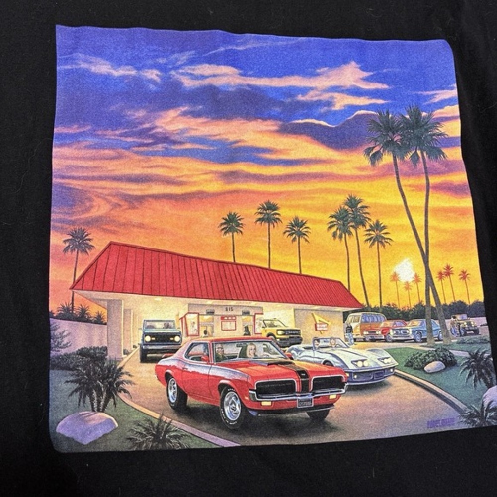 In N Out Burger California Mens Long Sleeve Black T-shirt Sz‎ XL Nostalgia